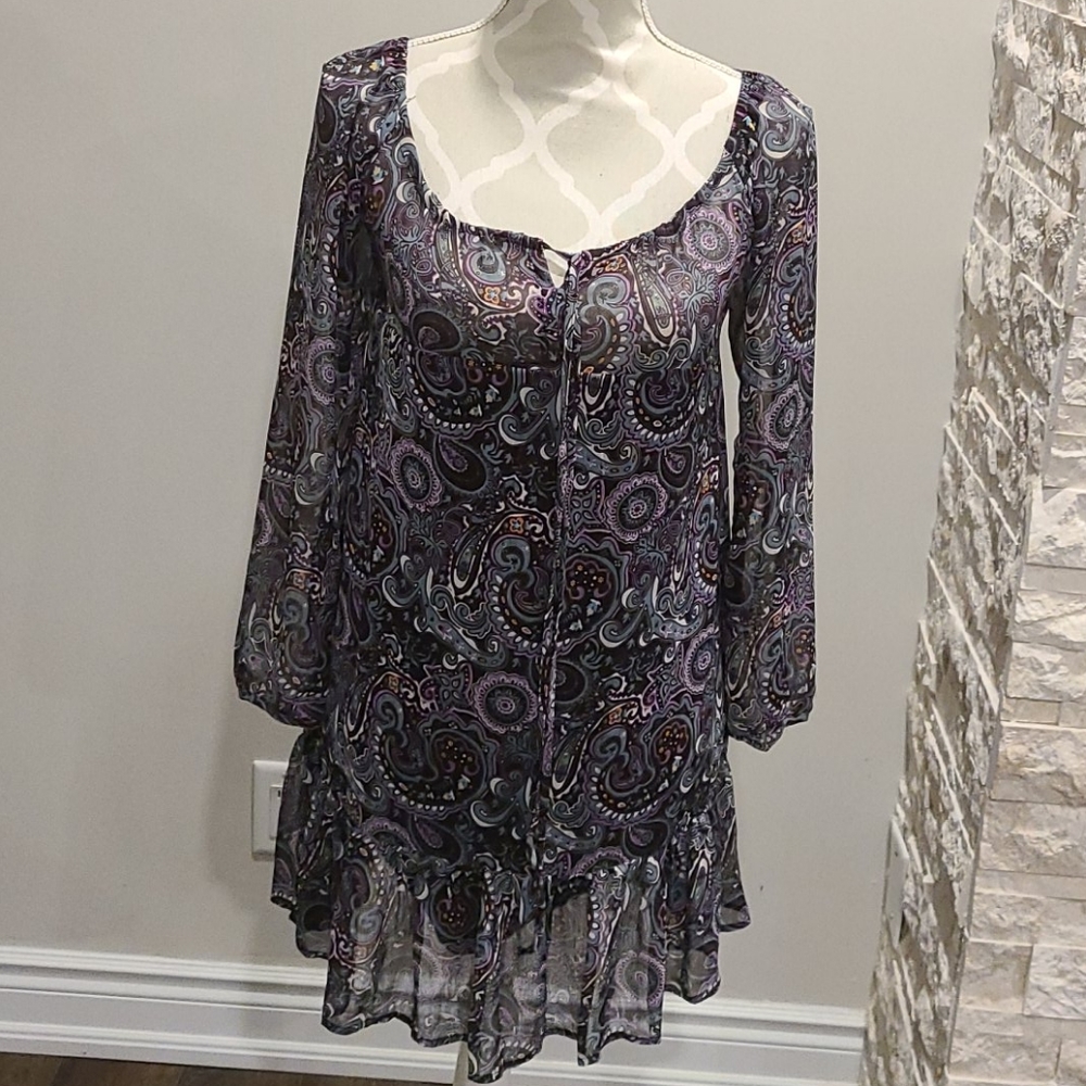 Fire Los Angeles semi sheer paisley dress